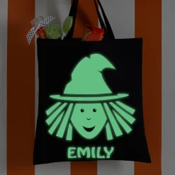 Ghostly Glow Glow-in-the-Dark Halloween Black Treat Bag