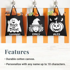 Ghostly Glow Glow-in-the-Dark Halloween Black Treat Bag