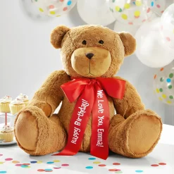 Giant Plush Teddy Bear with Personalized Ribbon