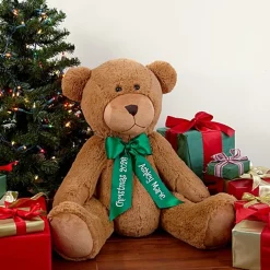 Giant Plush Teddy Bear with Personalized Ribbon