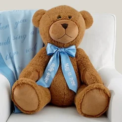 Giant Plush Teddy Bear with Personalized Ribbon