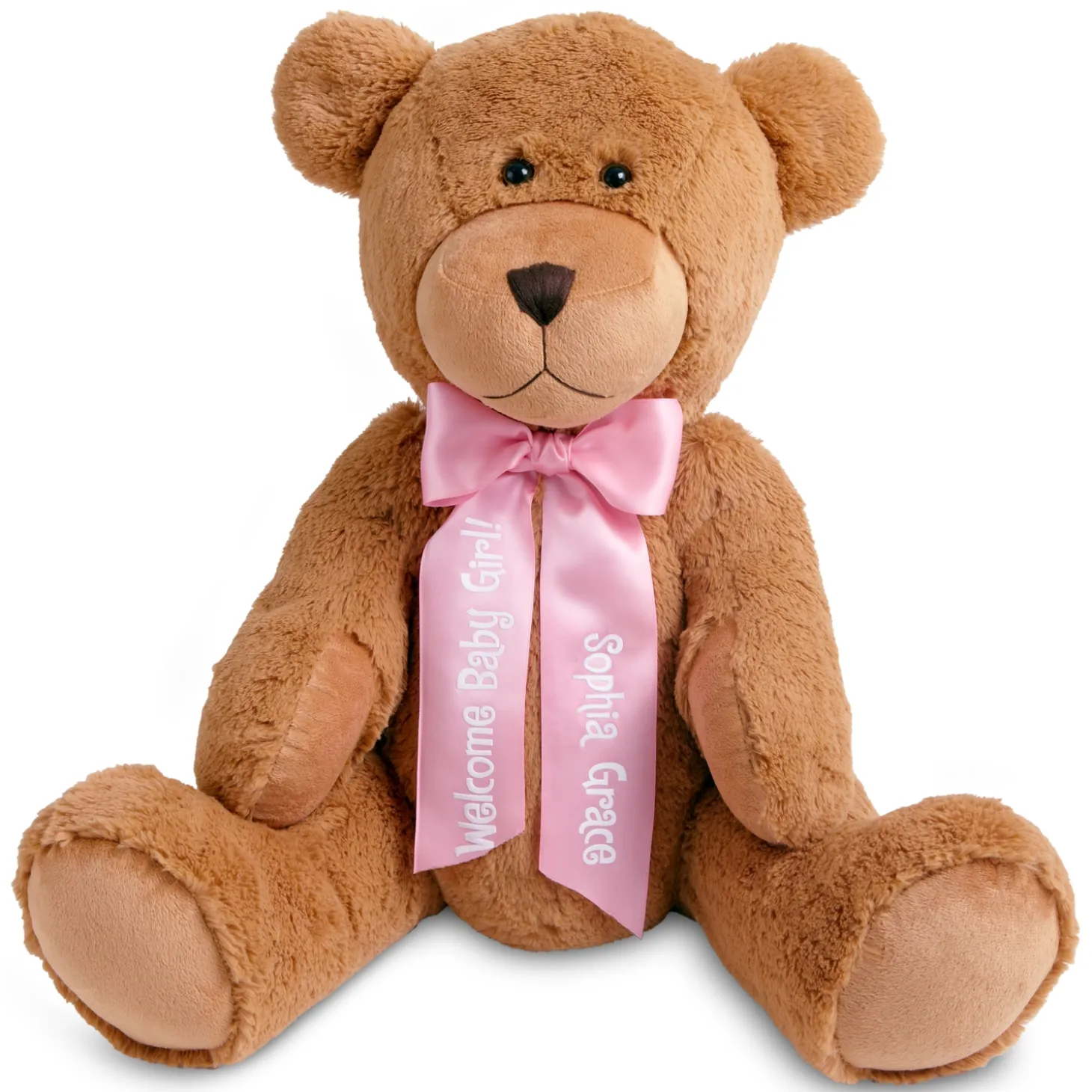 Giant Plush Teddy Bear with Personalized Ribbon