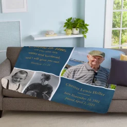 Gilded Goodbye Sympathy Photo Plush Blanket