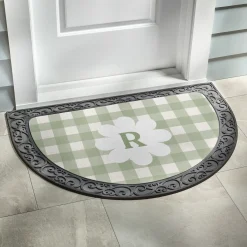 Gingham Half Round Doormat