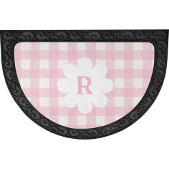 Gingham Half Round Doormat