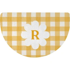 Gingham Half Round Doormat