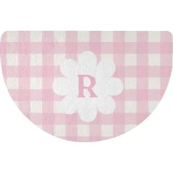 Gingham Half Round Doormat
