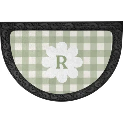 Gingham Half Round Doormat
