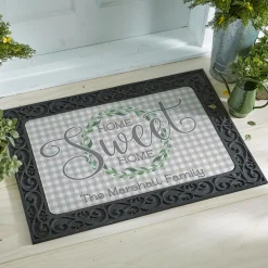 Gingham Home Sweet Home Doormat