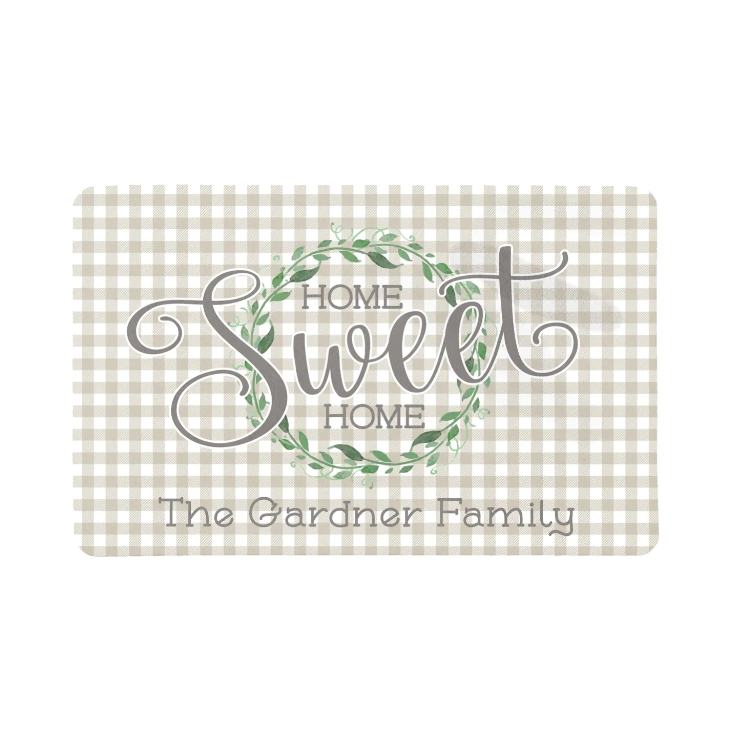 Gingham Home Sweet Home Doormat