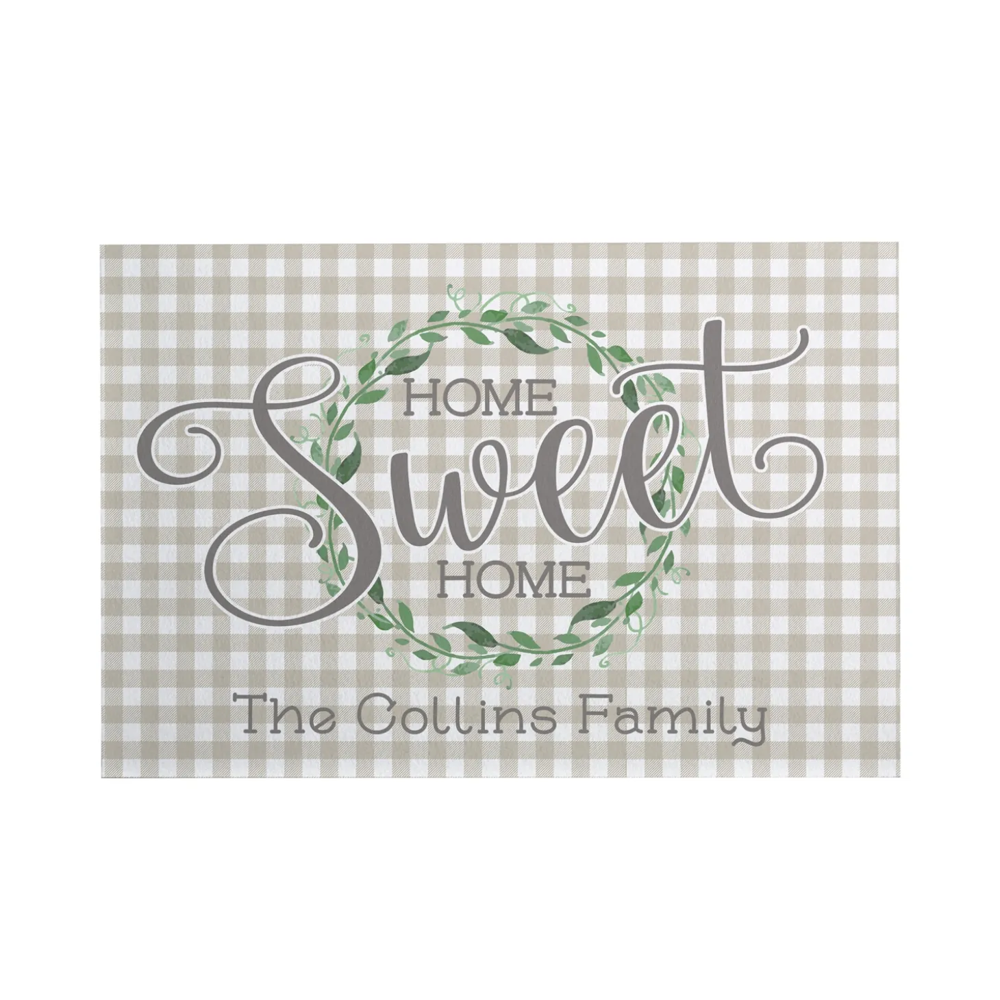 Gingham Home Sweet Home Doormat