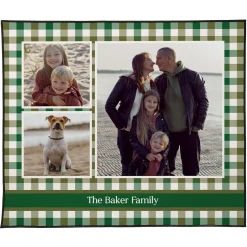 Gingham Name Photo Picnic Blanket