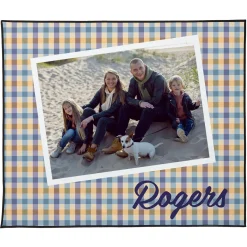 Gingham Pattern Photo Picnic Blanket