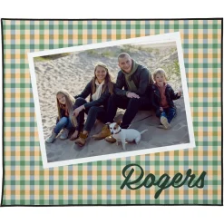 Gingham Pattern Photo Picnic Blanket