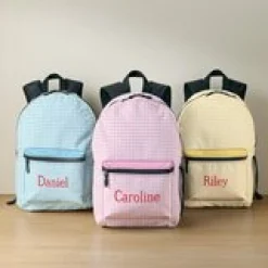 Gingham Print Backpack