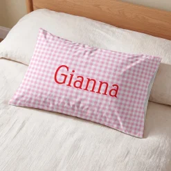 Gingham Print Pillowcase