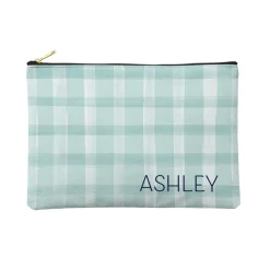 Gingham Zipper Pouch