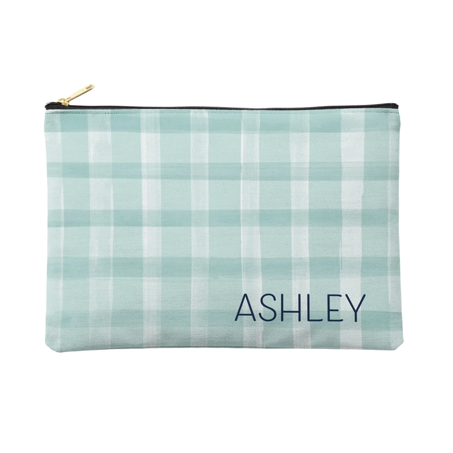 Gingham Zipper Pouch