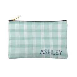 Gingham Zipper Pouch