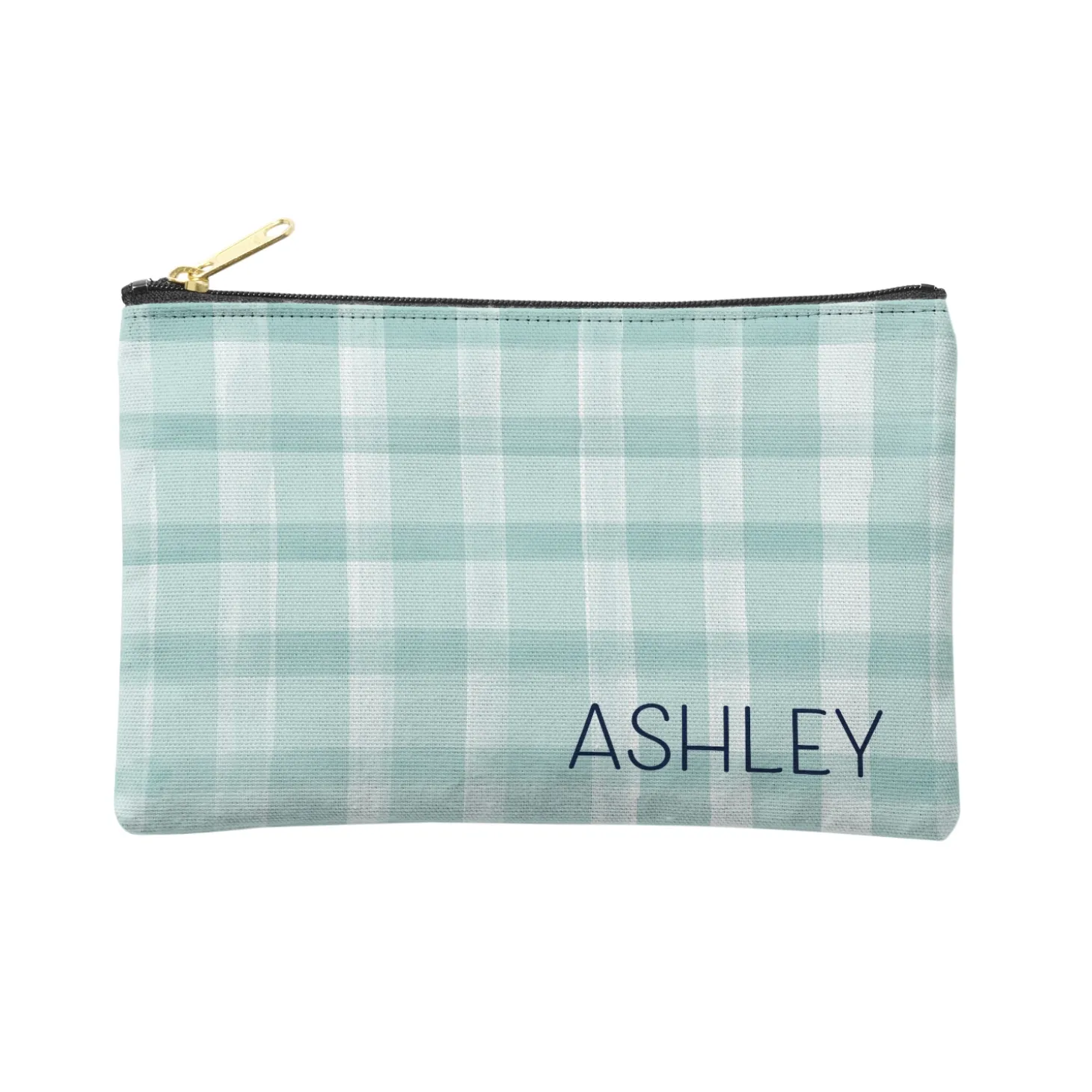 Gingham Zipper Pouch