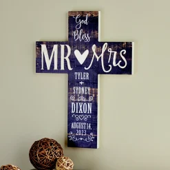 God Bless Mr. & Mrs. Wooden Cross
