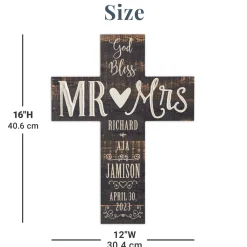 God Bless Mr. & Mrs. Wooden Cross