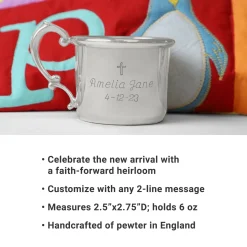 God Bless Pewter Baby Keepsake Cup