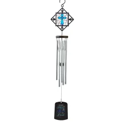 God Bless This Home Stained Glass Wind Chime