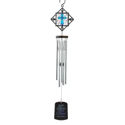 God Bless This Home Stained Glass Wind Chime