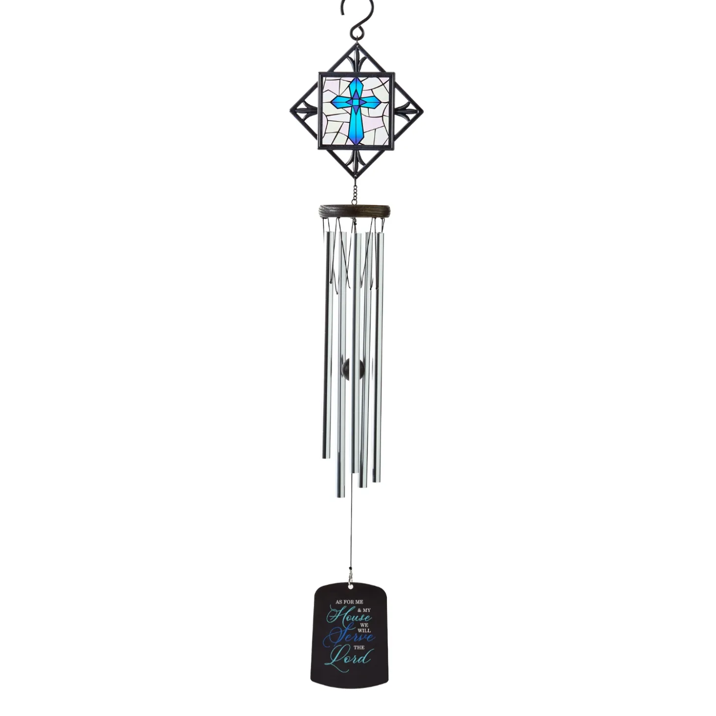 God Bless This Home Stained Glass Wind Chime
