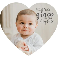 God's Grace Photo Wood Heart