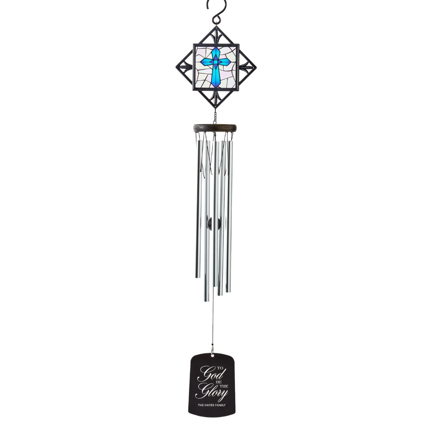 God's Love Protects This Home Stained Glass Wind Chime