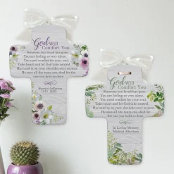 God Will Comfort You Memorial Resin Cross