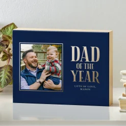 Gold Dad of the Year Wood Block