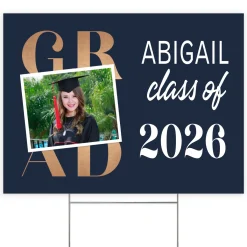 Golden Graduate Photo Yard Sign