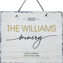 Golden Name Winery Slate Sign