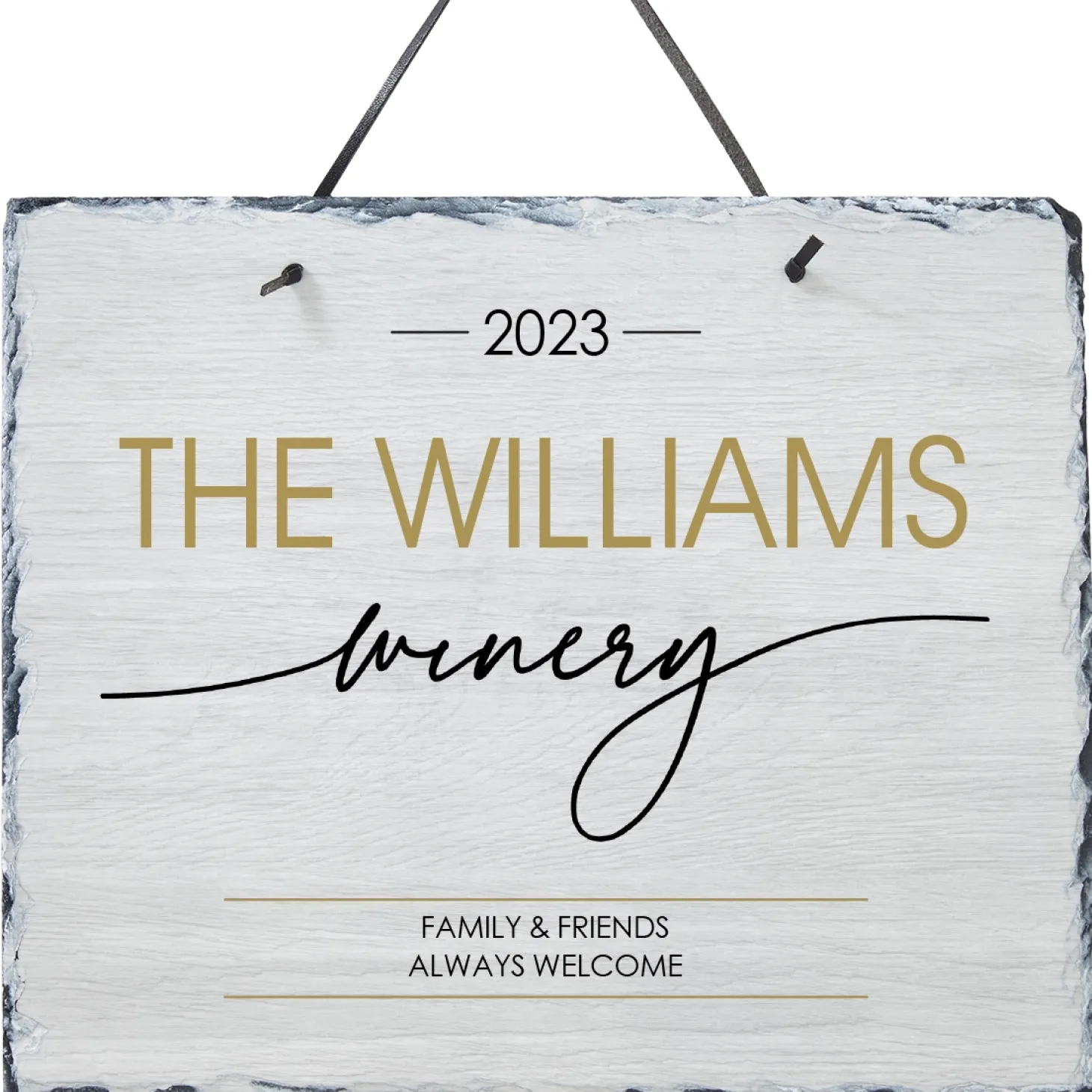 Golden Name Winery Slate Sign