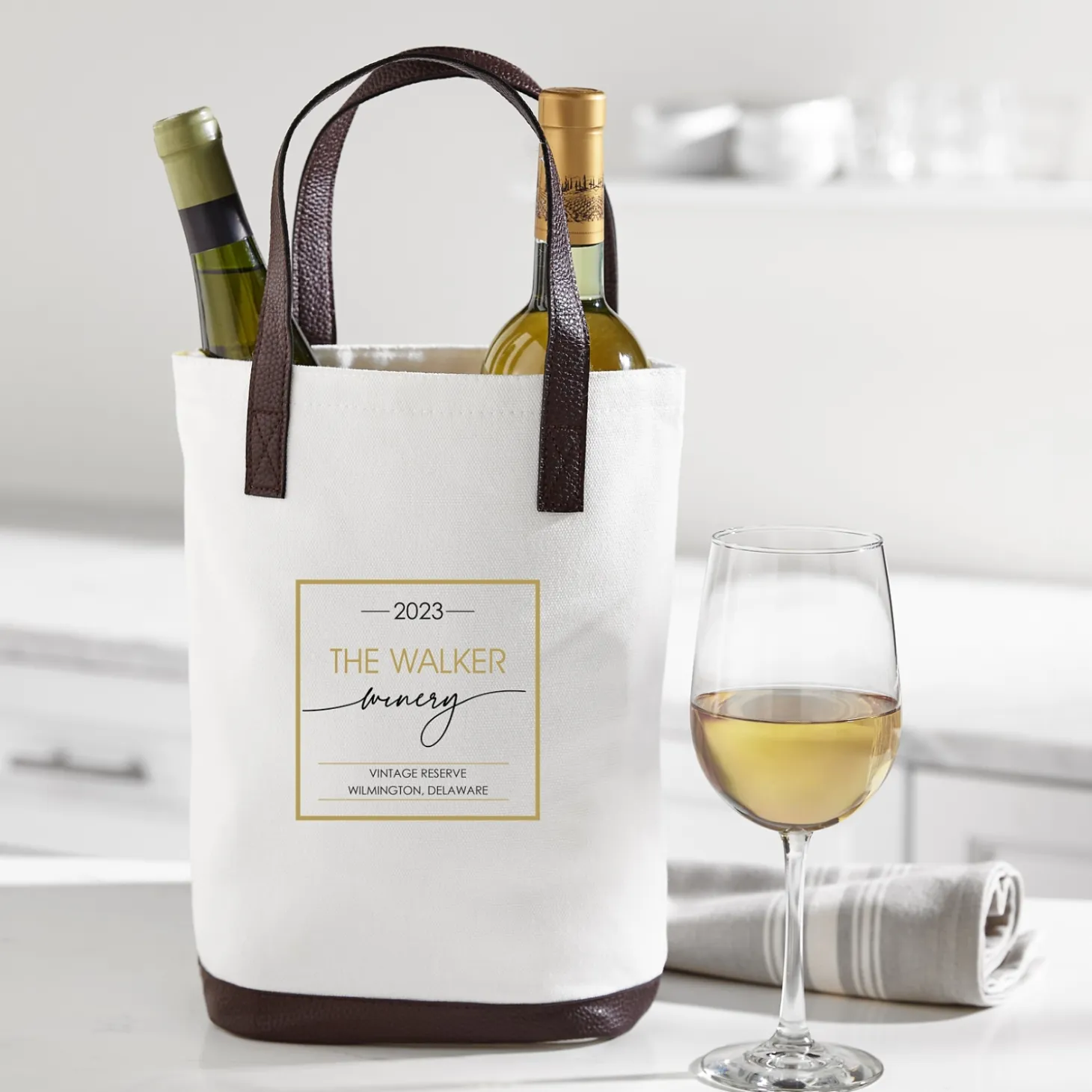 Golden Name Winery Two Bottle Wine Tote