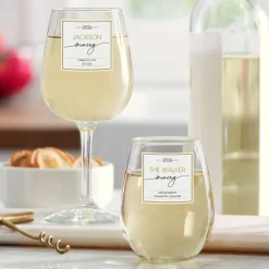 Golden Name Winery Wine Glass