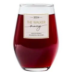 Golden Name Winery Wine Glass