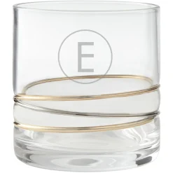 Golden Reflections Engraved Whiskey Glass
