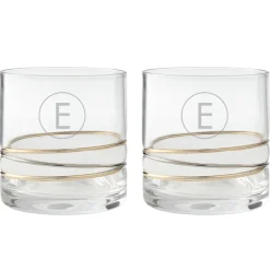 Golden Reflections Engraved Whiskey Glass