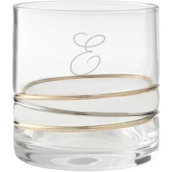 Golden Reflections Engraved Whiskey Glass