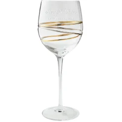 Golden Reflections Engraved Wine Glass