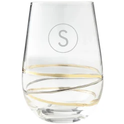 Golden Reflections Engraved Wine Glass