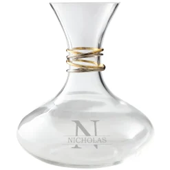 Golden Reflections Engraved Wine Decanter