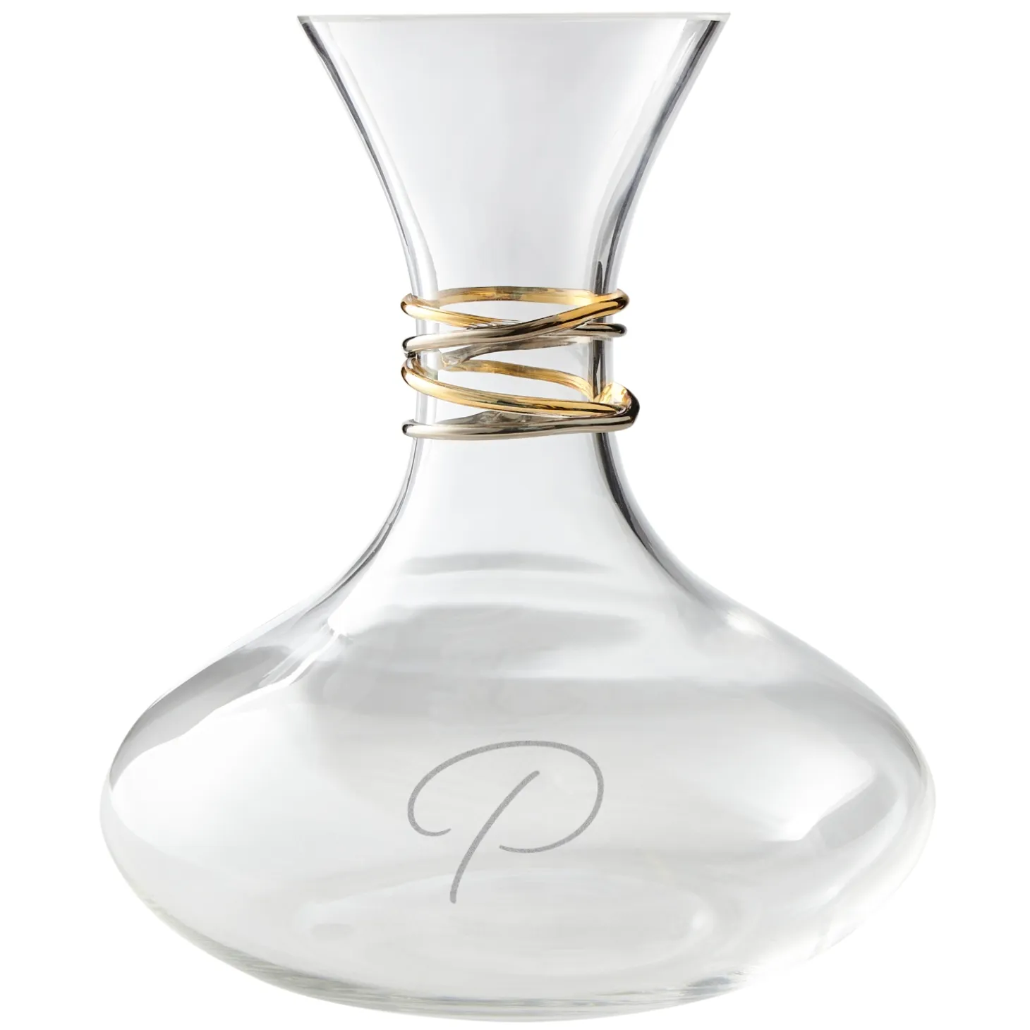 Golden Reflections Engraved Wine Decanter
