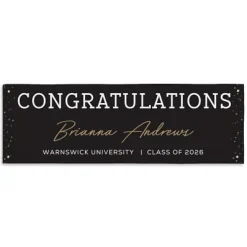 Golden Script Graduation Banner