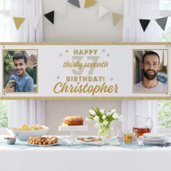Golden Years Birthday Photo Banner