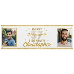 Golden Years Birthday Photo Banner